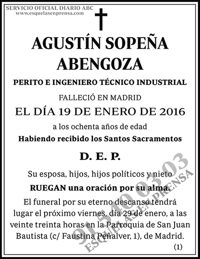 Agustín Sopeña Abengoza